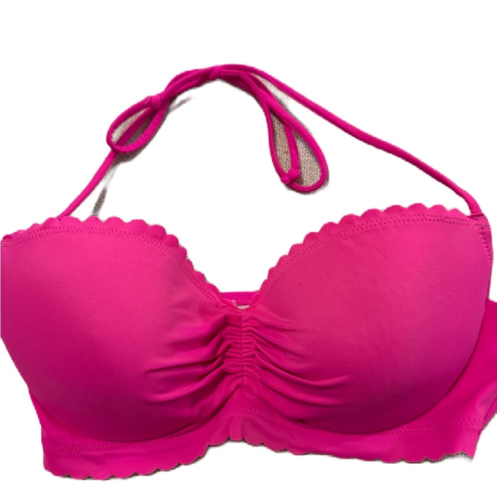 Victoria Secret Bikini Top. Underwire side supports Hot Barbie Pink Size 34C EUC